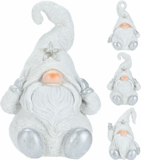 JK Home Decoration Iluminată De Crăciun Figurină Pitic Alb Înălțime 22cm. 3buc