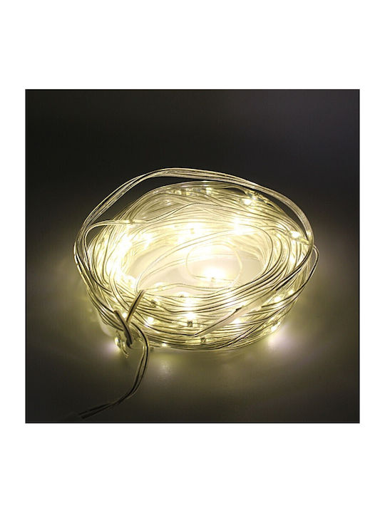 100 Светлини LED 10m. Топъл бял Слънчеви тип Лента 1бр