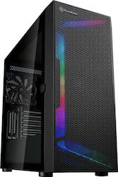 Silverstone Seta H1 Gaming Midi Tower Computer Case with Window Panel and RGB Lighting Black