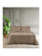 Makis Tselios Home Duvet Cover Set Cotton Queen with 2 Pillowcases 240x260 Lines Brown 3