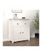Bufet din Lemn Masiv cu Sertare Alb 70x35x80cm