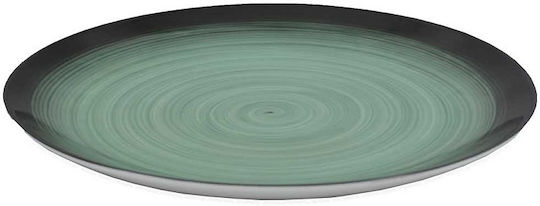 Sidirela Plate Shallow made of Porcelain Green with Diameter 27cm
