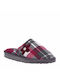 SABINA SA159 BURGUNDY PLAID PAPUCI BURGUNDY