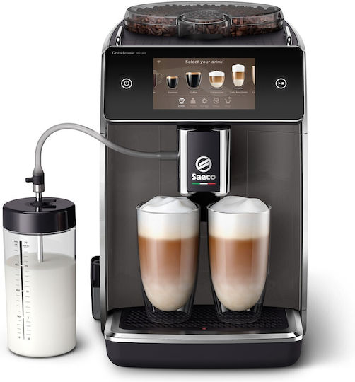 Saeco GranAroma Deluxe Αυτόματη Μηχανή Espresso 1500W Πίεσης 15bar για Cappuccino με Μύλο Άλεσης Μαύρο/Ασημί