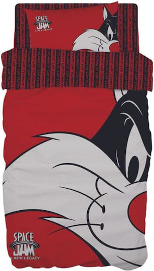 Pennie Bettwäsche-Set Einzel aus Baumwolle & Polyester Sylvester Rot 165x250cm 3Stück