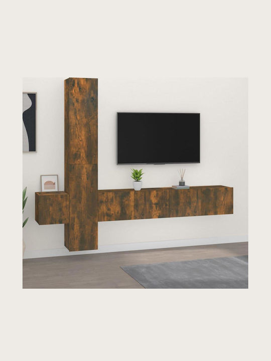 Living Room TV Unit Smoked Oak 5pcs L80xW30xH30cm