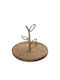 Espiel Round Wooden Decorative Platters Set Silver 25x25x21cm 2pcs