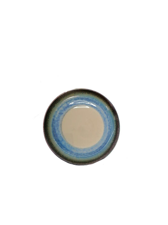 Dekorative Platte Rund Keramik Blau 1Stück 27.7x27.7cm