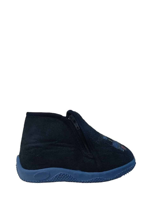 Adam's Shoes Kids Slipper Ankle Boot Navy Blue