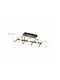 Trio Lighting Sequence Deckenleuchte 90cm Schwarz mit Integrierter LED und Fernbedienung