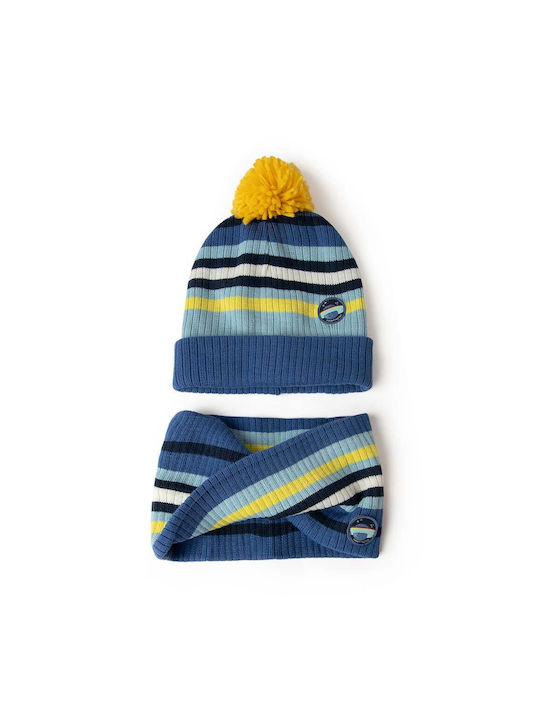 Tuc Tuc Kids Beanie Set with Scarf Navy Blue