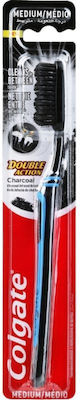 Colgate Double Action Charcoal Medium Μαύρη / Μπλε 1τμχ