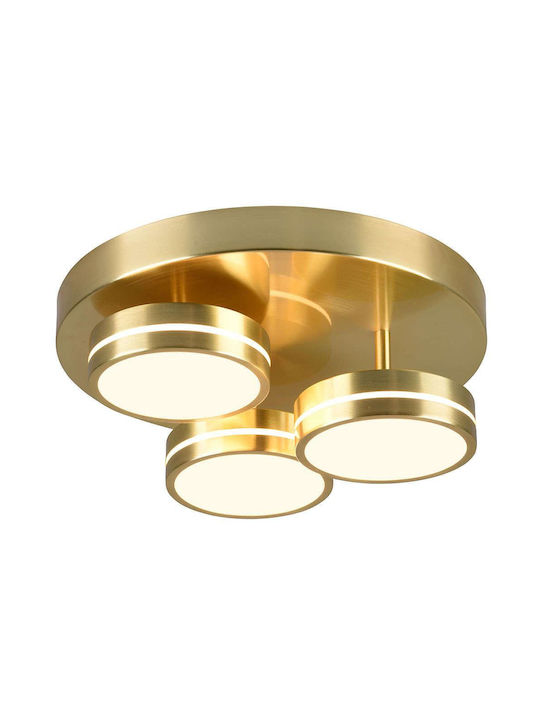 Trio Lighting Franklin Μοντέρνα Μεταλλική Πλαφονιέρα Οροφής με Ενσωματωμένο LED σε Μπρούτζινο χρώμα 35cm