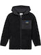 Kids Cardigan Fleece with Hood Black