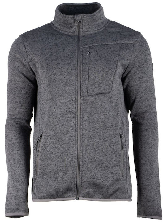 GTS Moda Italia Men's Fleece Cardigan with Zipper Gray