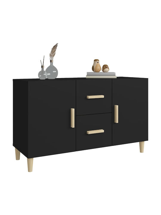 Wooden Buffet with Drawers Black L100xW36xH60cm