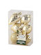 Hanging Ornament Pine Plastic Champagne 7cm Set 6pcs