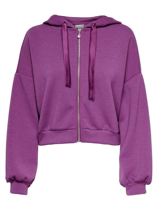 Only Women's Hooded Cardigan Purple