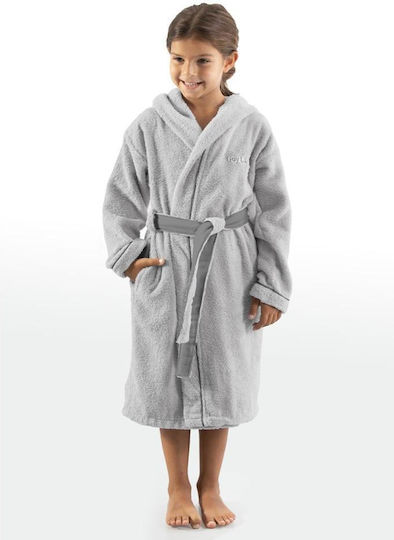 Guy Laroche Kids Hooded Bathrobe Kiddies Silver