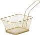 ArteLibre Deep Fry Basket Serving Basket Metallic with Dimensions 14x11x7cm 1pcs