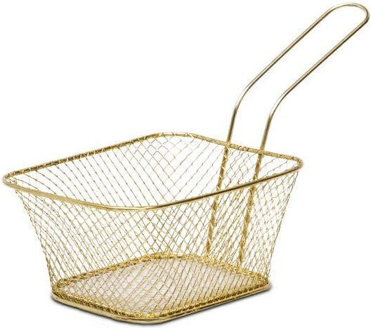 ArteLibre Deep Fry Basket Serving Basket Metallic with Dimensions 14x11x7cm 1pcs