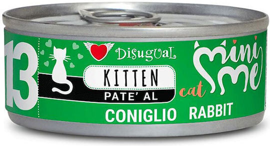 Disugual Mini Me 13 Wet Cat Food for Junior Cats in Cans with Rabbit Grain Free and Gluten Free 85gr