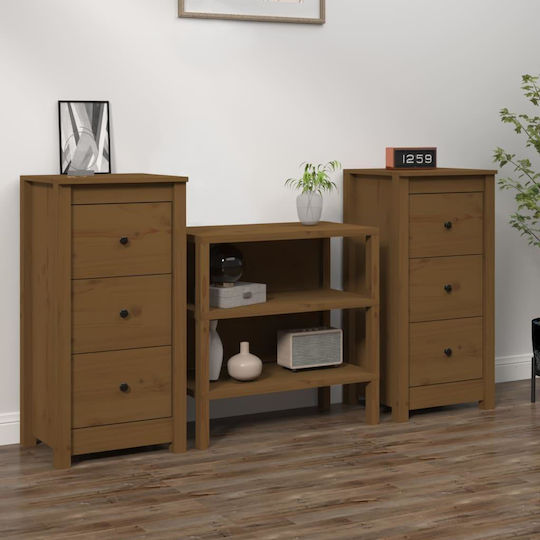 Drawers Storage Solid Wood with 2 Drawers Ink 2τμχ L40xW35xH80cm