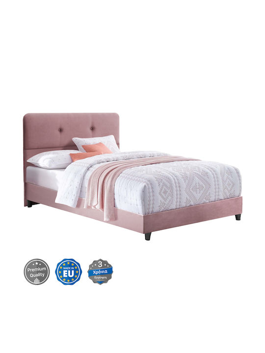 Dolores Semi-Double Fabric Upholstered Bed Rotten Apple with Slats for Mattress 120x200cm