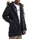 Winter Jacket Parka Waterproof Black