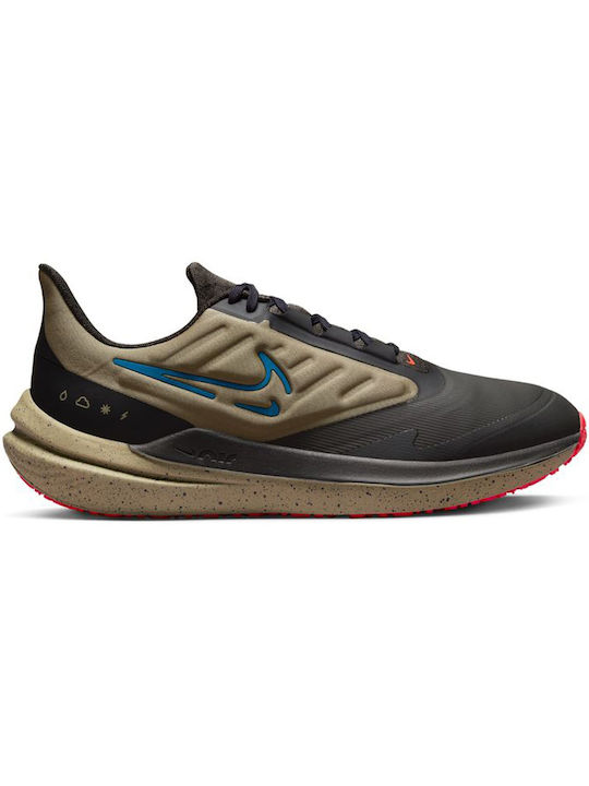 Nike Air Winflo 9 Shield Ανδρικά Αθλητικά Παπούτσια Running Medium Ash / Khaki / Black / Laser Blue