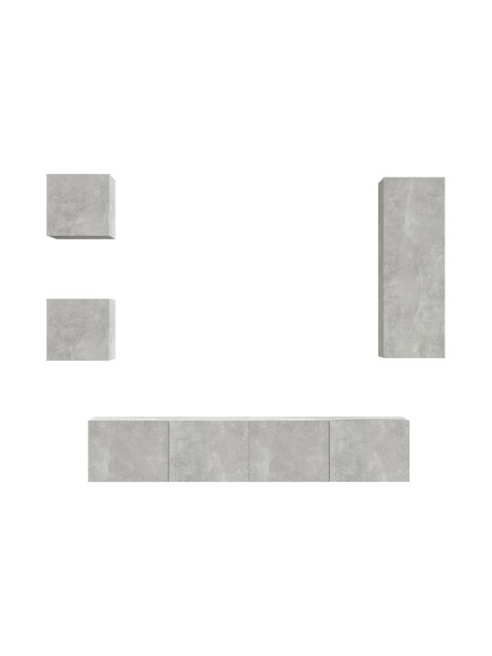 Wohnzimmer TV-Einheit Grey Concrete 5pcs L80xB3...