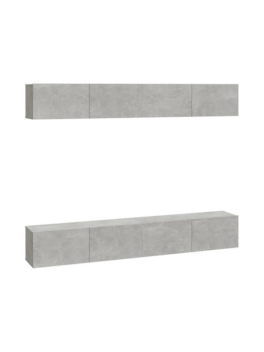 Living Room TV Unit Grey 4pcs L100xW30xH30cm