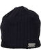 Männer Beanie Mit Rib Strick Schwarz Blau