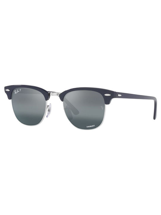 Ray Ban Clubmaster Sunglasses with Navy Blue Frame and Blue Polarized Mirror Lens RB3016 1366/G6