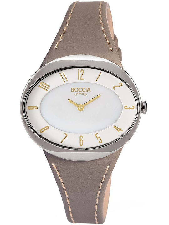Boccia Women's Watch with Gray Leather Strap