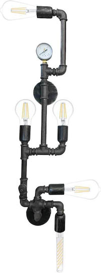 Industrial Wall Lamp with E27 Black Socket