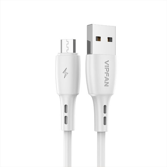 Vipfan Vipfan CB-X6 Regular USB 2.0 to micro USB Cable Λευκό 1m
