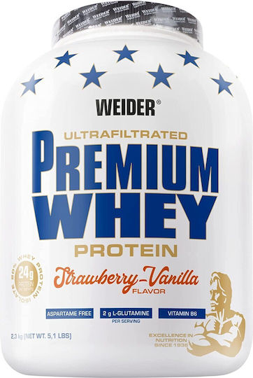 Weider Ultrafiltrated Premium Whey Протеин Суроватъчен с Вкус Ягода и ванилия 2.3kg