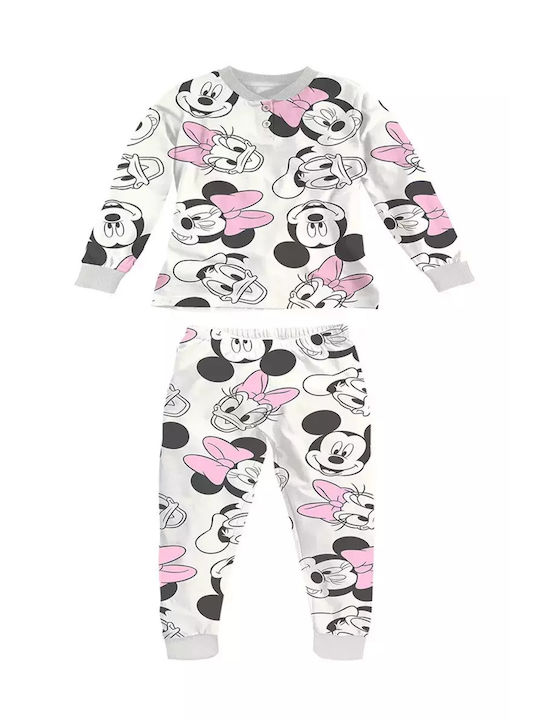 PIJAMALE DE BUMBAC PENTRU COPII DISNEY DY32P8995 ALB