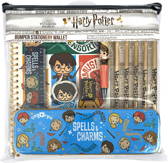 Blue Sky Harry Potter Kawaii Kinder Schreibwarenset mit Bleistift, Spitzer, Radiergummi, Kugelschreiber, Lineal und Etui