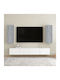 Wall-Mounted Living Room Cabinet with Lighting Grey 30.5x30x90cm