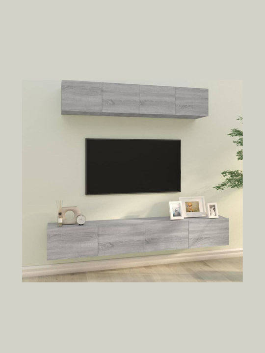 Wohnzimmer TV-Einheit Γκρι 4τμχ L100xB30xH30cm