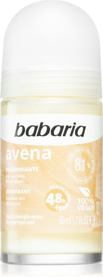 Babaria Oat 100% Vegan Αποσμητικό 48h σε Roll-On 50ml