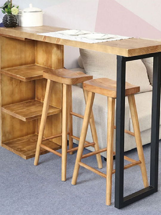 Collins Table Bar from Solid Wood & Metal Pine tree 139x29x90cm