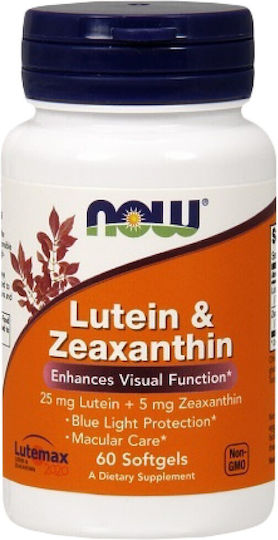 Now Foods Lutein & Zeaxanthin Ειδικό Συμπλήρωμα Διατροφής 60 μαλακές κάψουλες