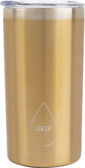 Drip Urban Cup Чаша Термос Неръждаема стомана 350мл Златист с Мундщук