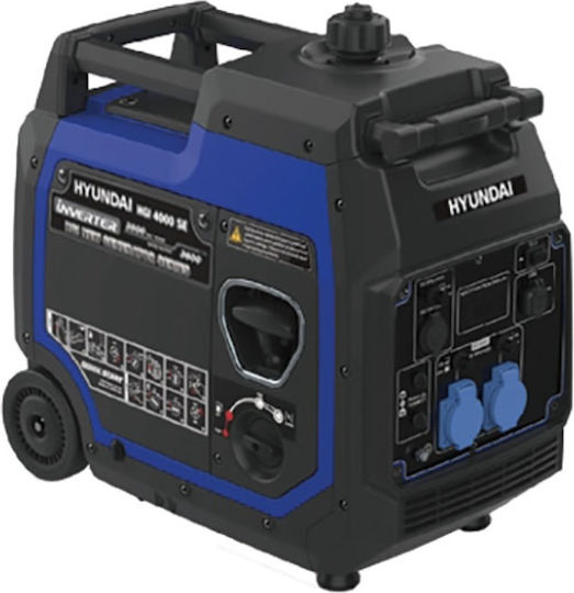 Hyundai Hgi 4000se Тиха Генератор Куфар Inverter Бензин (четиритактов) Четиритактов с Миза, Гуми и Максимална Мощност 3.8kVA