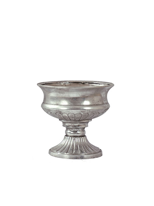 Zaros Polyresin Decorative Bowl 23cm Ασημί