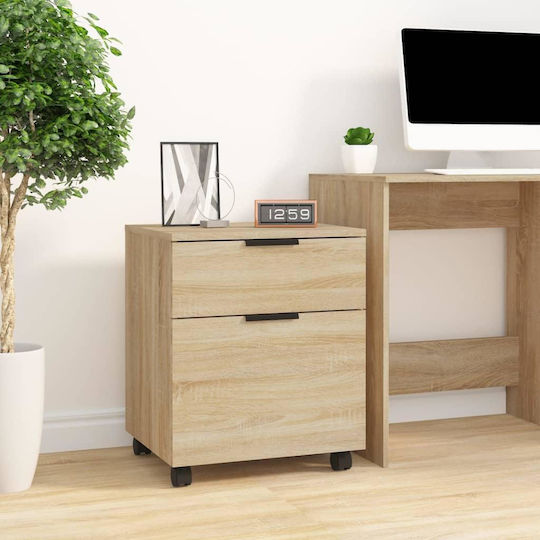 Kabinett Büro mit Rädern Brown Oak 45x38x54cm