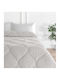 Linea Home Duvet Cover with Hollowfiber Filling Single 160x215cm Zic Zac Ecru